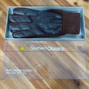 Vintage Southern Classic Mens Driving Gloves Brown One Size Fits All Winter